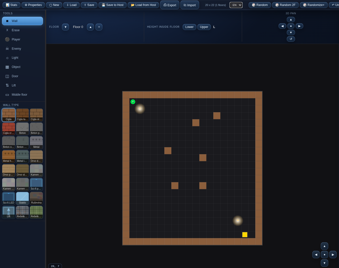 FPS Arena 2D editor interface