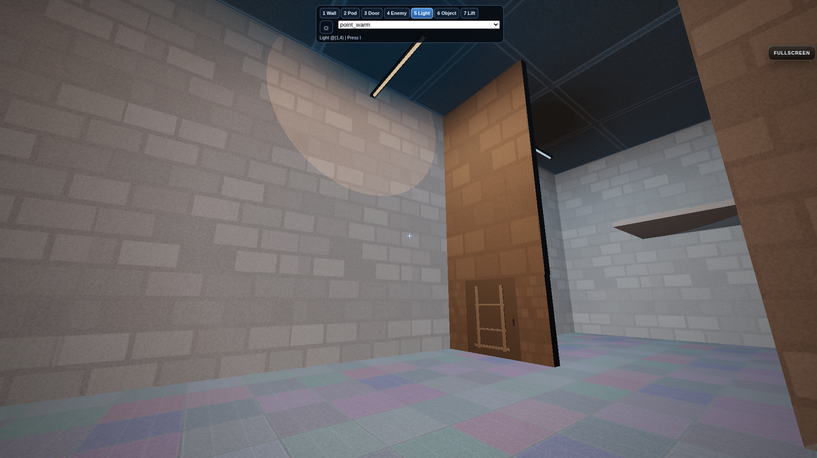 FPS Arena 3D editor scene