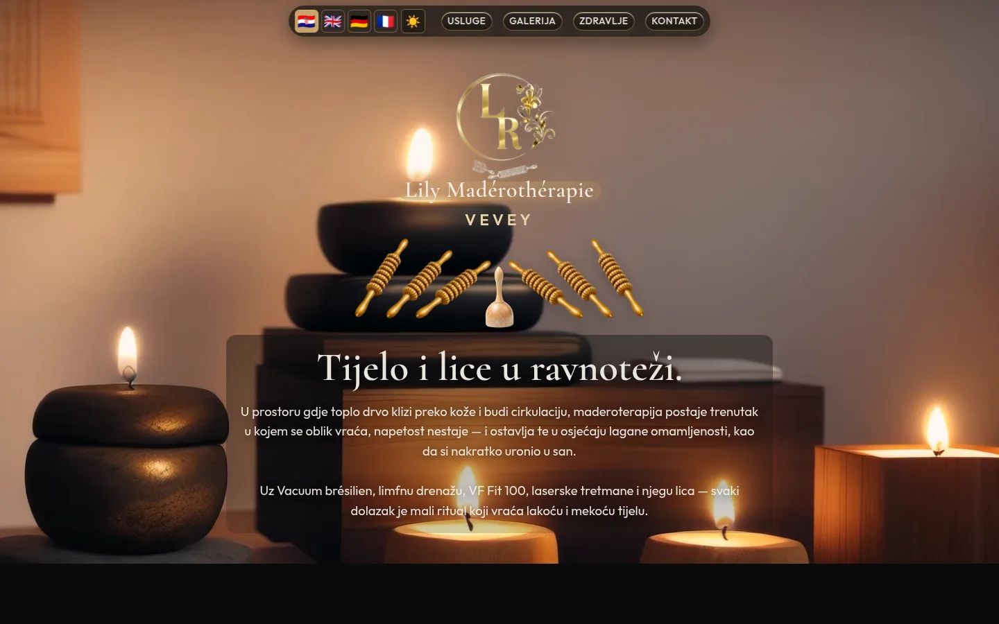 Screenshot of the lily-maderotherapie.ch homepage